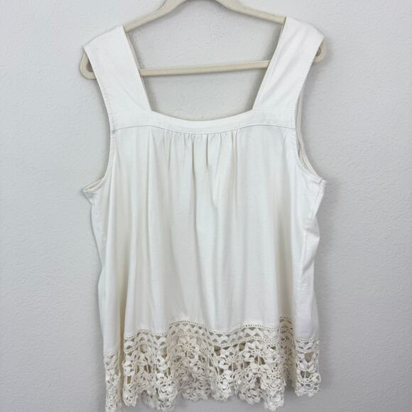Anthropologie Womens Arabella Eyelet Top Size XL 100% Cotton Floral Lace White - Picture 4 of 8